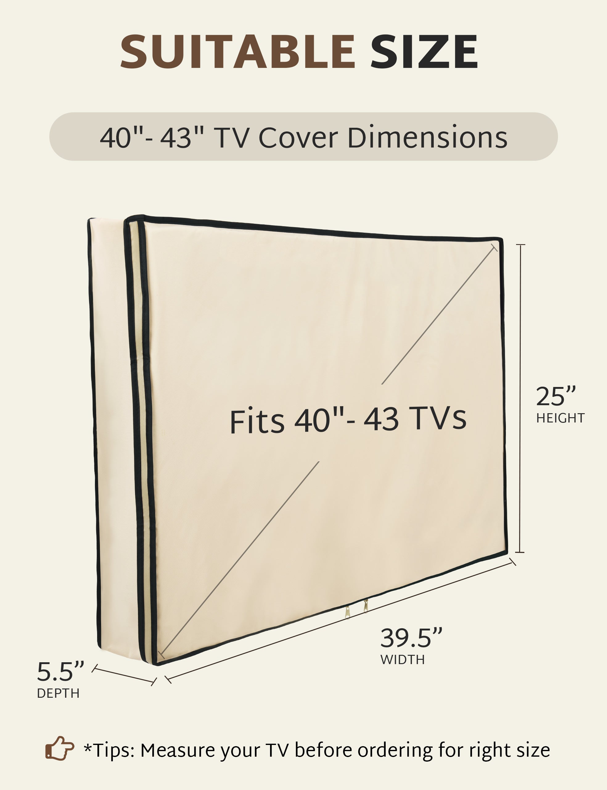iBirdie Outdoor TV Cover with Zipper