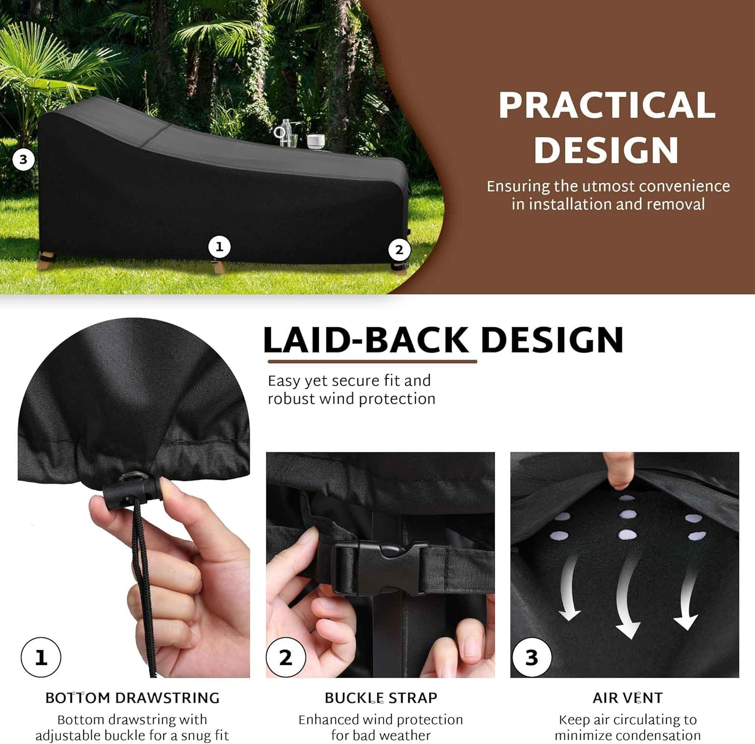 iBirdie Outdoor Lounge Chaise Chair Cover