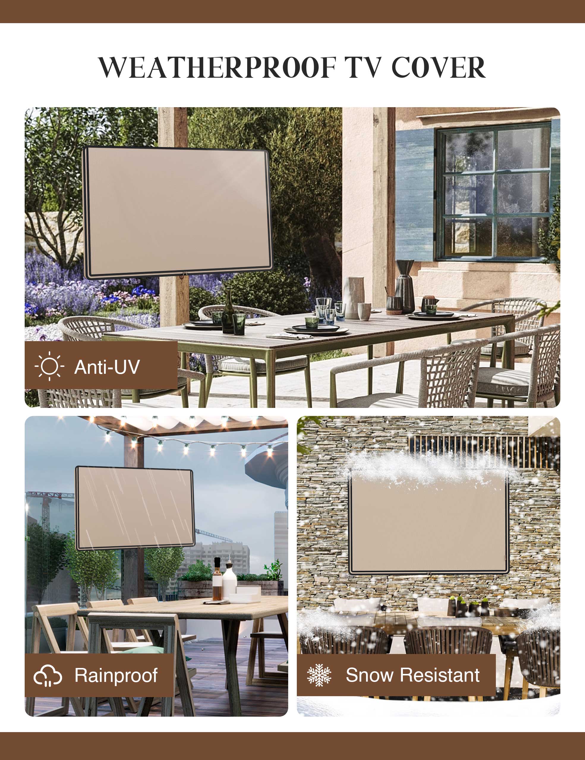 iBirdie Outdoor TV Cover with Zipper