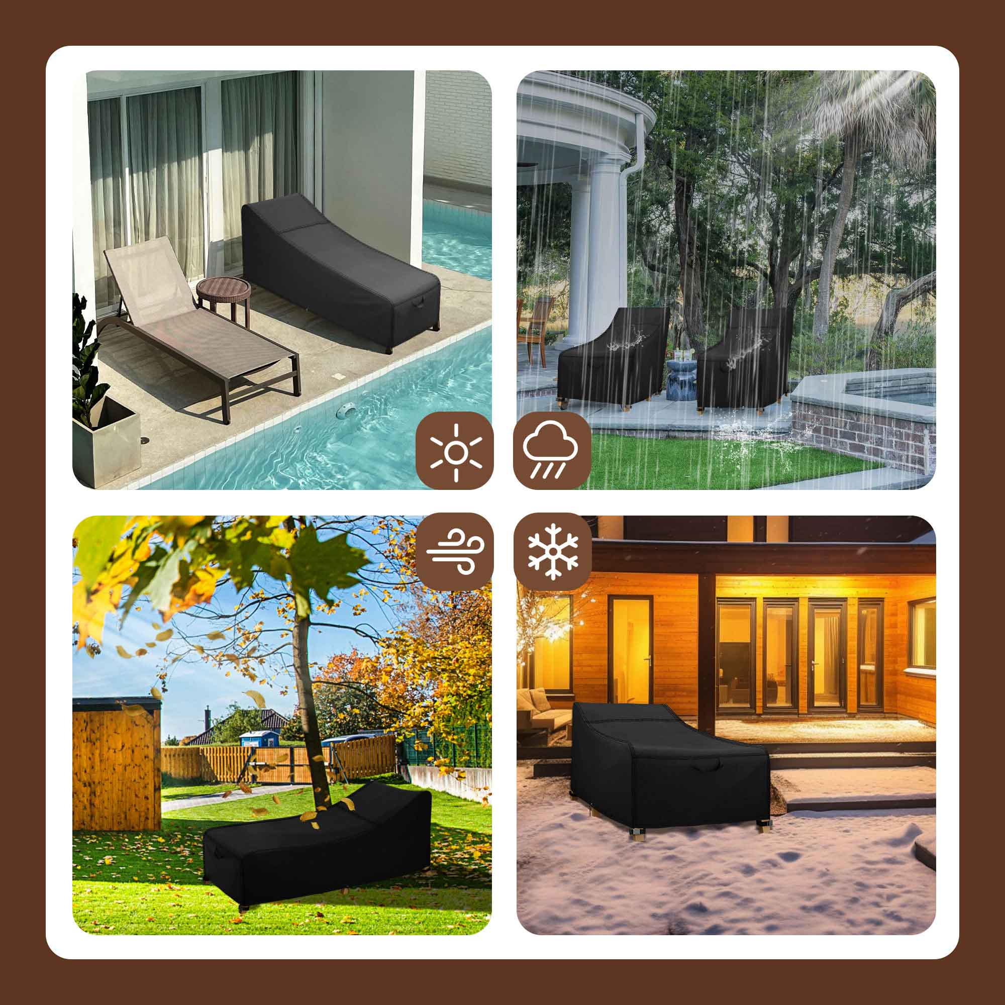 iBirdie Outdoor Lounge Chaise Chair Cover
