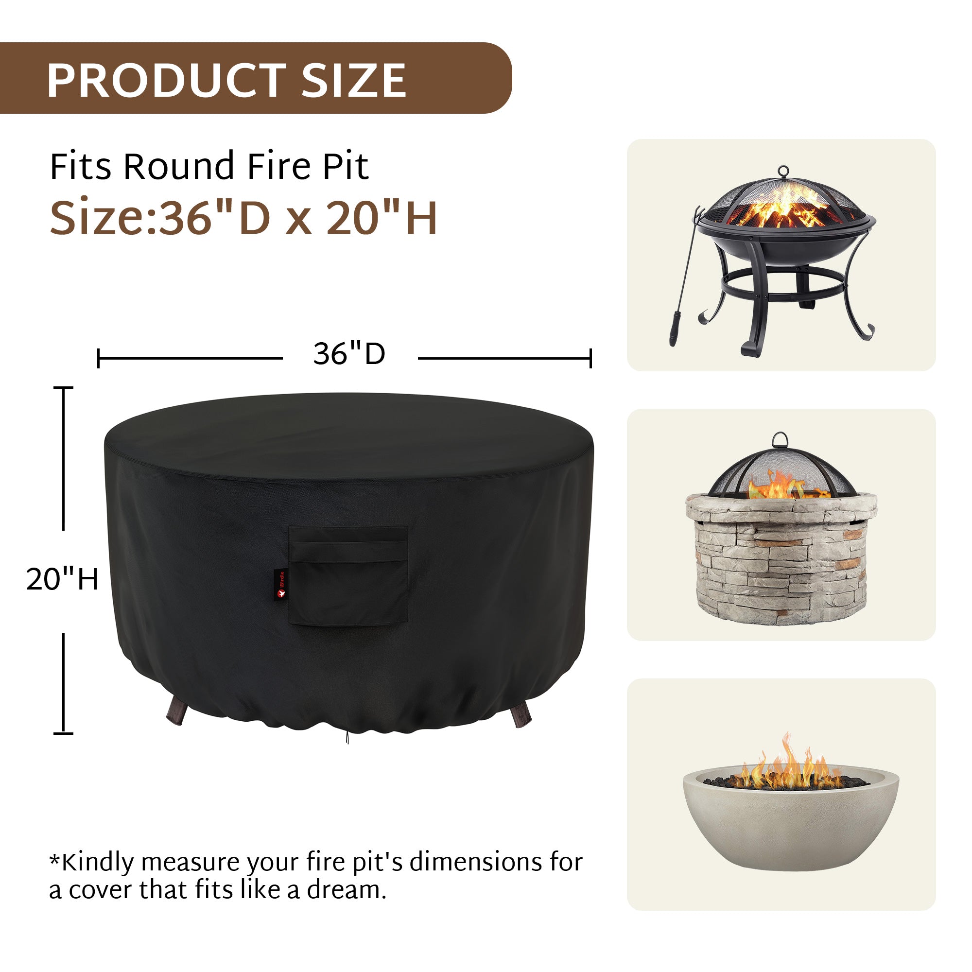 iBirdie Round Patio Furniture Cover