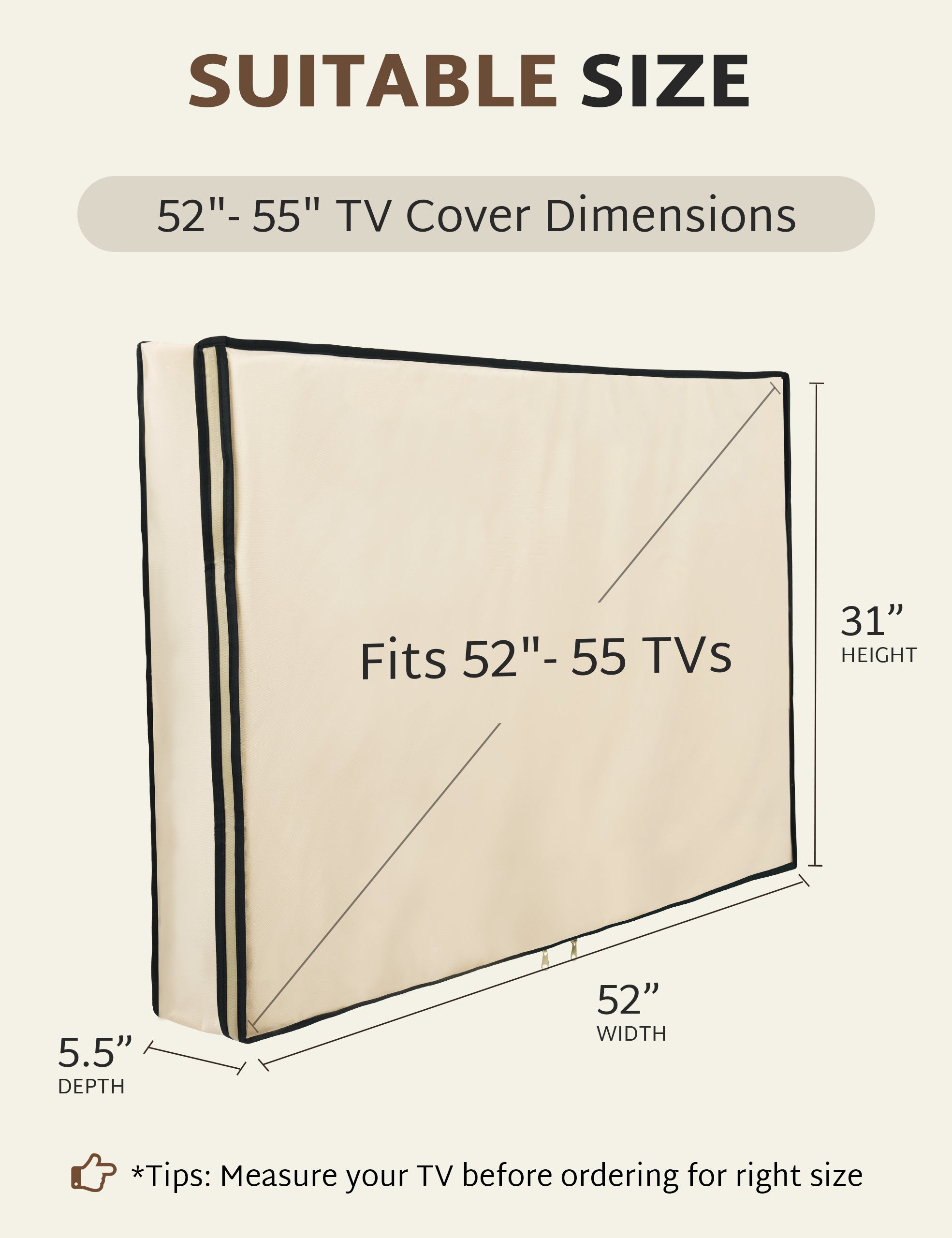 iBirdie Outdoor TV Cover with Zipper